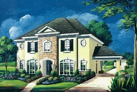 Southern Colonial house plans 19-1754 - front exterior, 3,601 sq ft, 5 bed, 3 bath house plans | Monster House Plans
