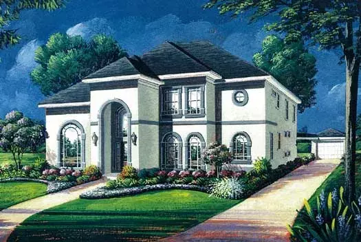 Mediterranean house plans 19-1759 - front exterior, 3,967 sq ft, 4 bed, 3 bath house plans | Monster House Plans