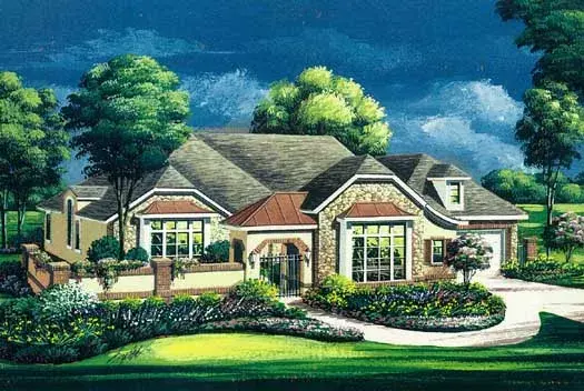 French Country house plans 19-1763 - front exterior, 3,566 sq ft, 3 bed, 3 bath house plans | Monster House Plans