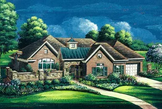 Traditional house plans 19-1764 - front exterior, 3,710 sq ft, 3 bed, 3 bath house plans | Monster House Plans
