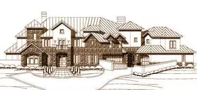 Tuscan house plans 19-177 - front exterior, 6,251 sq ft, 5 bed, 5 bath house plans | Monster House Plans