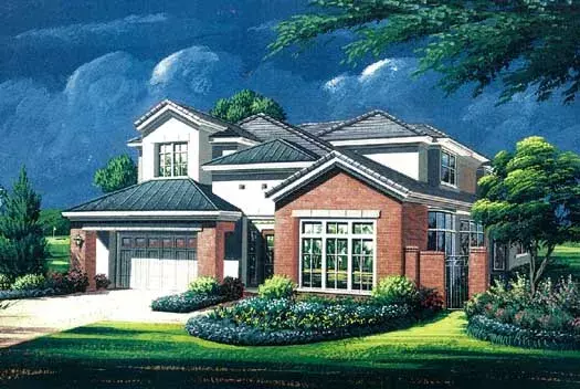 Traditional house plans 19-1771 - front exterior, 3,551 sq ft, 5 bed, 4 bath house plans | Monster House Plans