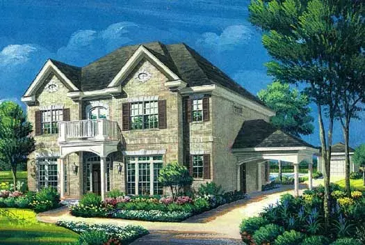 Colonial house plans 19-1778 - front exterior, 3,995 sq ft, 5 bed, 3 bath house plans | Monster House Plans