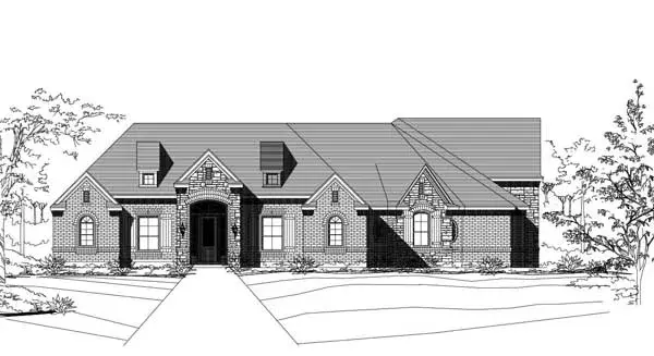 Traditional house plans 19-1811 - front exterior, 3,092 sq ft, 3 bed, 0 bath house plans | Monster House Plans