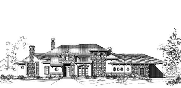 Tuscan house plans 19-1812 - front exterior, 4,261 sq ft, 4 bed, 3 bath house plans | Monster House Plans