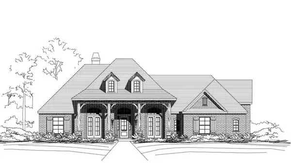 Country house plans 19-1814 - front exterior, 2,881 sq ft, 4 bed, 3 bath house plans | Monster House Plans