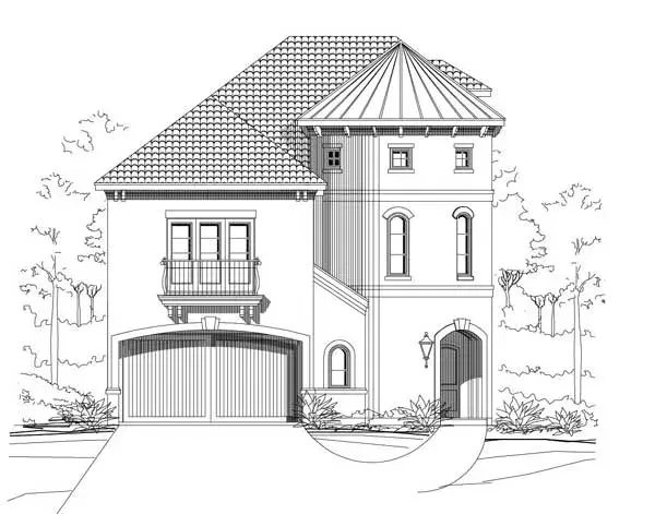 Mediterranean house plans 19-1816 - front exterior, 3,046 sq ft, 4 bed, 3 bath house plans | Monster House Plans