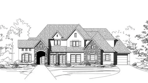 French Country house plans 19-1818 - front exterior, 5,095 sq ft, 5 bed, 4 bath house plans | Monster House Plans