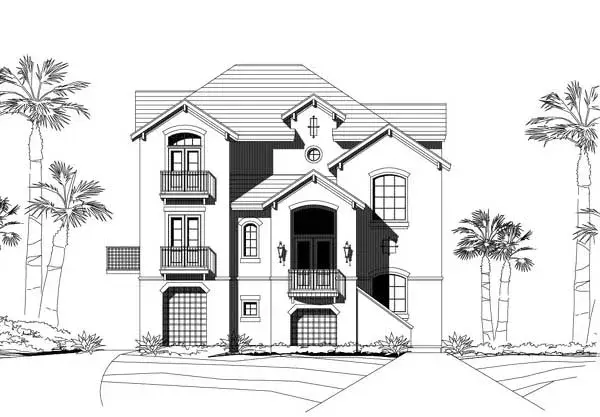 Waterfront house plans 19-1824 - front exterior, 2,660 sq ft, 4 bed, 3 bath house plans | Monster House Plans