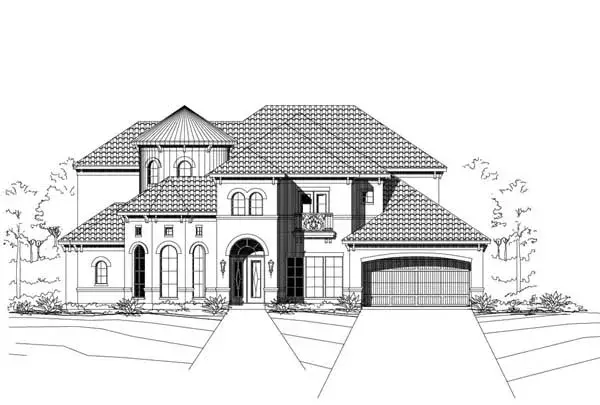 Mediterranean house plans 19-1834 - front exterior, 5,200 sq ft, 5 bed, 5 bath house plans | Monster House Plans