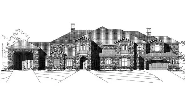 Mediterranean house plans 19-1837 - front exterior, 8,452 sq ft, 4 bed, 4 bath house plans | Monster House Plans