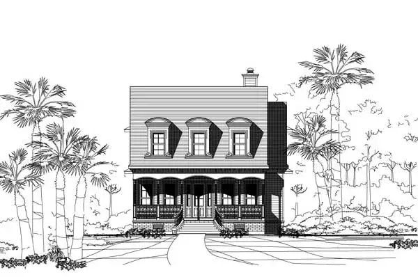 Country house plans 19-1842 - front exterior, 3,090 sq ft, 4 bed, 3 bath house plans | Monster House Plans