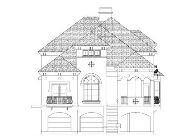 Waterfront house plans 19-1848 - front exterior, 4,089 sq ft, 4 bed, 4 bath house plans | Monster House Plans