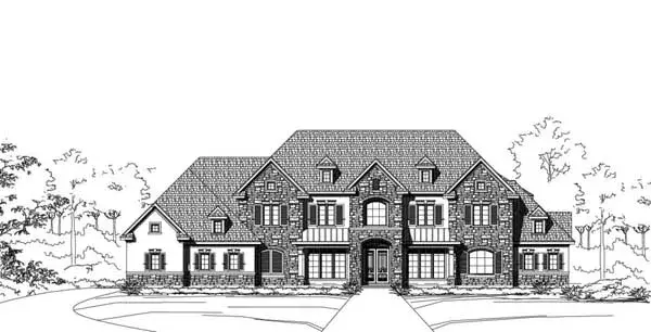 Tuscan house plans 19-1853 - front exterior, 5,485 sq ft, 5 bed, 5 bath house plans | Monster House Plans
