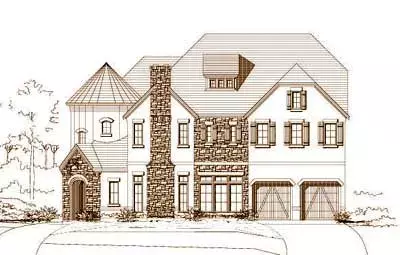 French Country house plans 19-186 - front exterior, 4,881 sq ft, 4 bed, 4 bath house plans | Monster House Plans