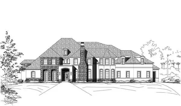 Mediterranean house plans 19-1881 - front exterior, 6,404 sq ft, 6 bed, 6 bath house plans | Monster House Plans