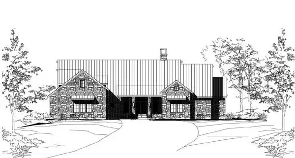 Ranch house plans 19-1886 - front exterior, 3,559 sq ft, 4 bed, 3 bath house plans | Monster House Plans