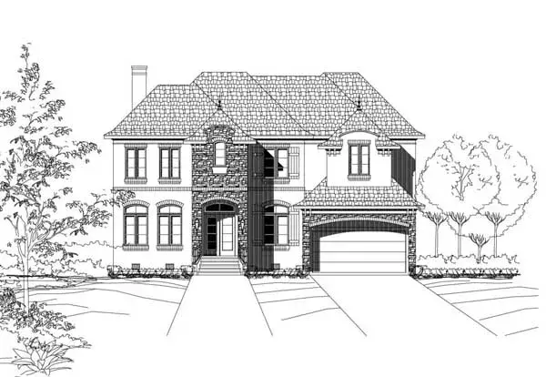 French Country house plans 19-1891 - front exterior, 4,723 sq ft, 4 bed, 4 bath house plans | Monster House Plans