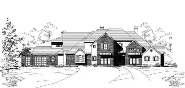 French Country house plans 19-1892 - front exterior, 6,500 sq ft, 5 bed, 5 bath house plans | Monster House Plans