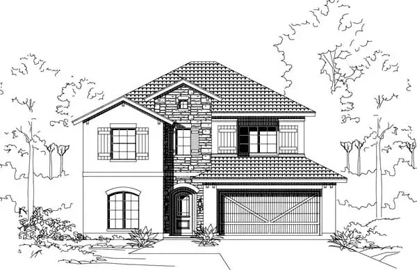 Tuscan house plans 19-1900 - front exterior, 2,966 sq ft, 4 bed, 2 bath house plans | Monster House Plans