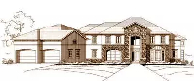 European house plans 19-202 - front exterior, 5,465 sq ft, 5 bed, 4 bath house plans | Monster House Plans