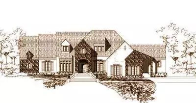 European house plans 19-204 - front exterior, 4,523 sq ft, 4 bed, 3 bath house plans | Monster House Plans