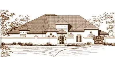Mediterranean house plans 19-206 - front exterior, 4,405 sq ft, 4 bed, 4 bath house plans | Monster House Plans