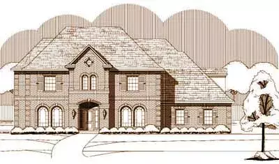 European house plans 19-209 - front exterior, 4,292 sq ft, 4 bed, 3 bath house plans | Monster House Plans