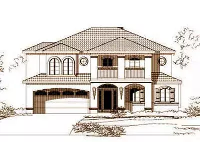Florida house plans 19-213 - front exterior, 3,828 sq ft, 3 bed, 3 bath house plans | Monster House Plans