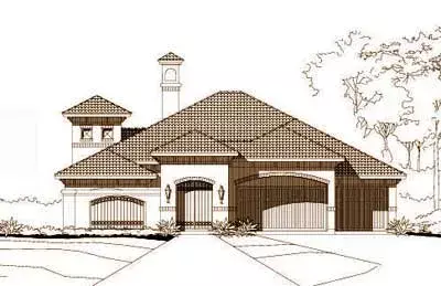 Mediterranean house plans 19-215 - front exterior, 3,023 sq ft, 3 bed, 2 bath house plans | Monster House Plans