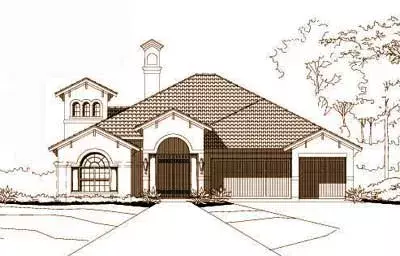 Mediterranean house plans 19-216 - front exterior, 3,277 sq ft, 4 bed, 3 bath house plans | Monster House Plans