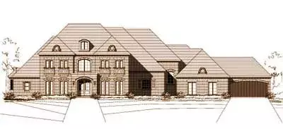 European house plans 19-221 - front exterior, 6,498 sq ft, 5 bed, 5 bath house plans | Monster House Plans