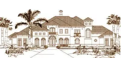 Mediterranean house plans 19-229 - front exterior, 7,250 sq ft, 5 bed, 5 bath house plans | Monster House Plans