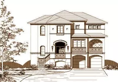 Coastal house plans 19-232 - front exterior, 3,853 sq ft, 3 bed, 2 bath house plans | Monster House Plans