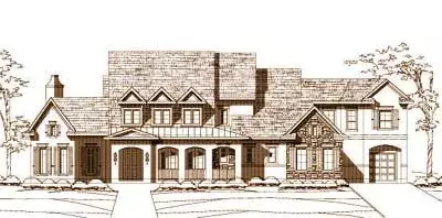 Country house plans 19-233 - front exterior, 5,011 sq ft, 5 bed, 4 bath house plans | Monster House Plans