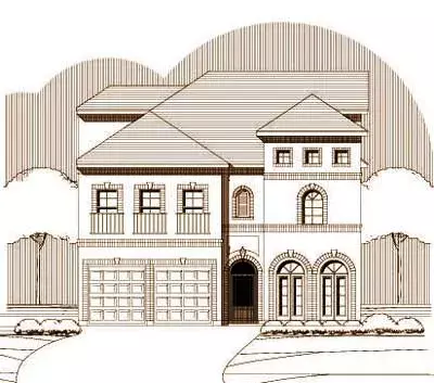 Tuscan house plans 19-243 - front exterior, 3,225 sq ft, 4 bed, 3 bath house plans | Monster House Plans