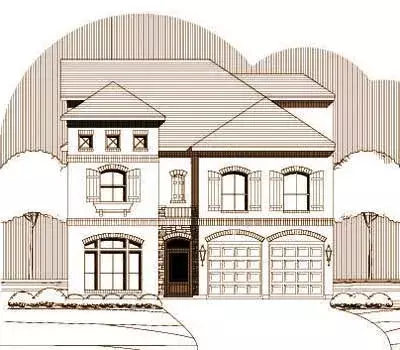 European house plans 19-244 - front exterior, 3,225 sq ft, 4 bed, 3 bath house plans | Monster House Plans