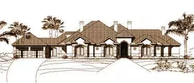 Mediterranean house plans 19-248 - front exterior, 6,841 sq ft, 6 bed, 5 bath house plans | Monster House Plans