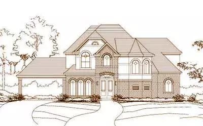 European house plans 19-251 - front exterior, 3,918 sq ft, 4 bed, 3 bath house plans | Monster House Plans