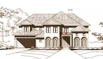 Mediterranean house plans 19-255 - front exterior, 4,105 sq ft, 5 bed, 4 bath house plans | Monster House Plans