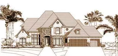 Tuscan house plans 19-256 - front exterior, 4,536 sq ft, 5 bed, 4 bath house plans | Monster House Plans