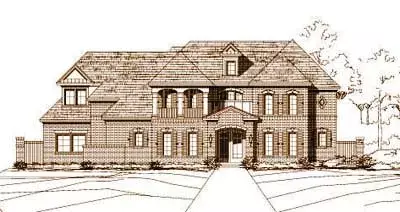 Traditional house plans 19-257 - front exterior, 6,845 sq ft, 7 bed, 6 bath house plans | Monster House Plans