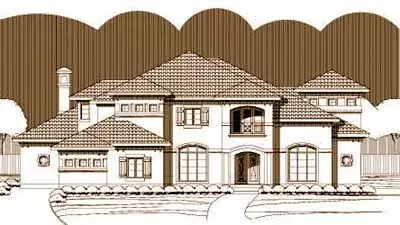 Mediterranean house plans 19-258 - front exterior, 6,272 sq ft, 4 bed, 4 bath house plans | Monster House Plans