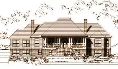 Country house plans 19-267 - front exterior, 3,619 sq ft, 3 bed, 3 bath house plans | Monster House Plans