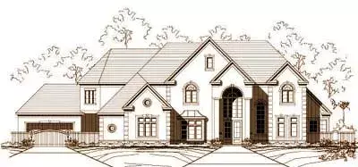 European house plans 19-270 - front exterior, 7,202 sq ft, 4 bed, 4 bath house plans | Monster House Plans