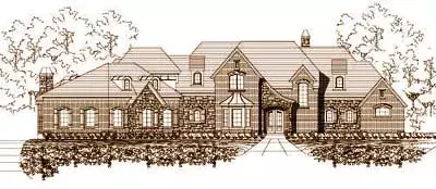 French Country house plans 19-271 - front exterior, 5,470 sq ft, 4 bed, 5 bath house plans | Monster House Plans
