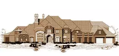 European house plans 19-281 - front exterior, 7,845 sq ft, 5 bed, 5 bath house plans | Monster House Plans