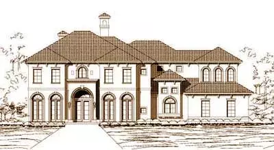 Mediterranean house plans 19-283 - front exterior, 4,382 sq ft, 4 bed, 6 bath house plans | Monster House Plans