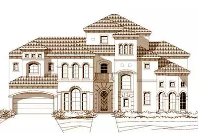 Mediterranean house plans 19-289 - front exterior, 4,557 sq ft, 4 bed, 4 bath house plans | Monster House Plans