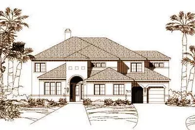 Mediterranean house plans 19-295 - front exterior, 4,436 sq ft, 6 bed, 4 bath house plans | Monster House Plans